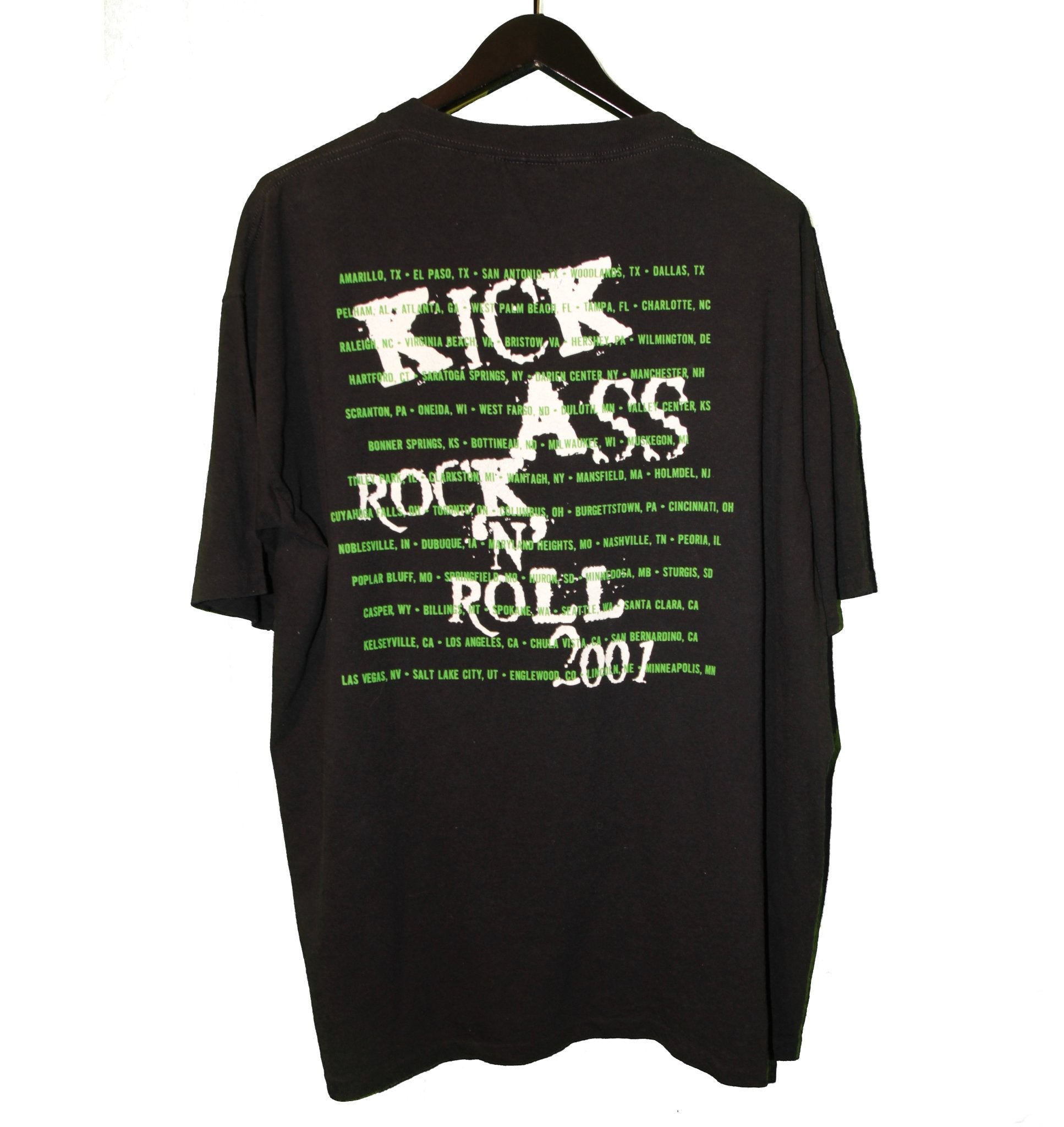 Poison 2001 Kick Ass Rock 'N' Roll Tour Shirt - Faded AU