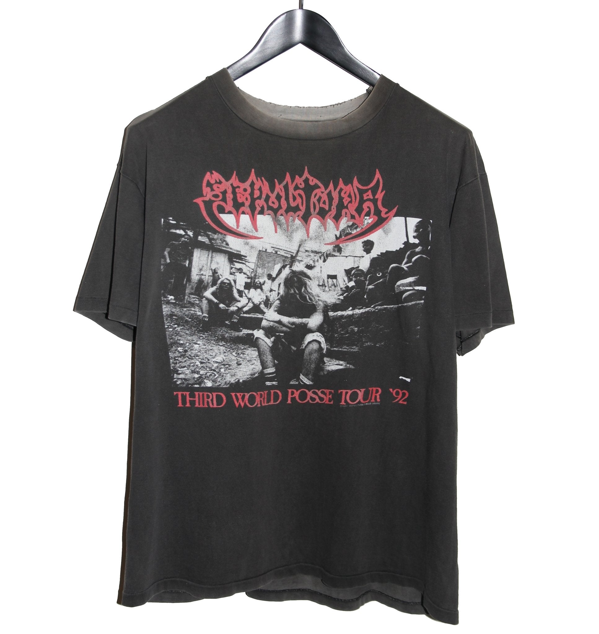Sepultura 1992 Third World Posse Tour Shirt - Faded AU