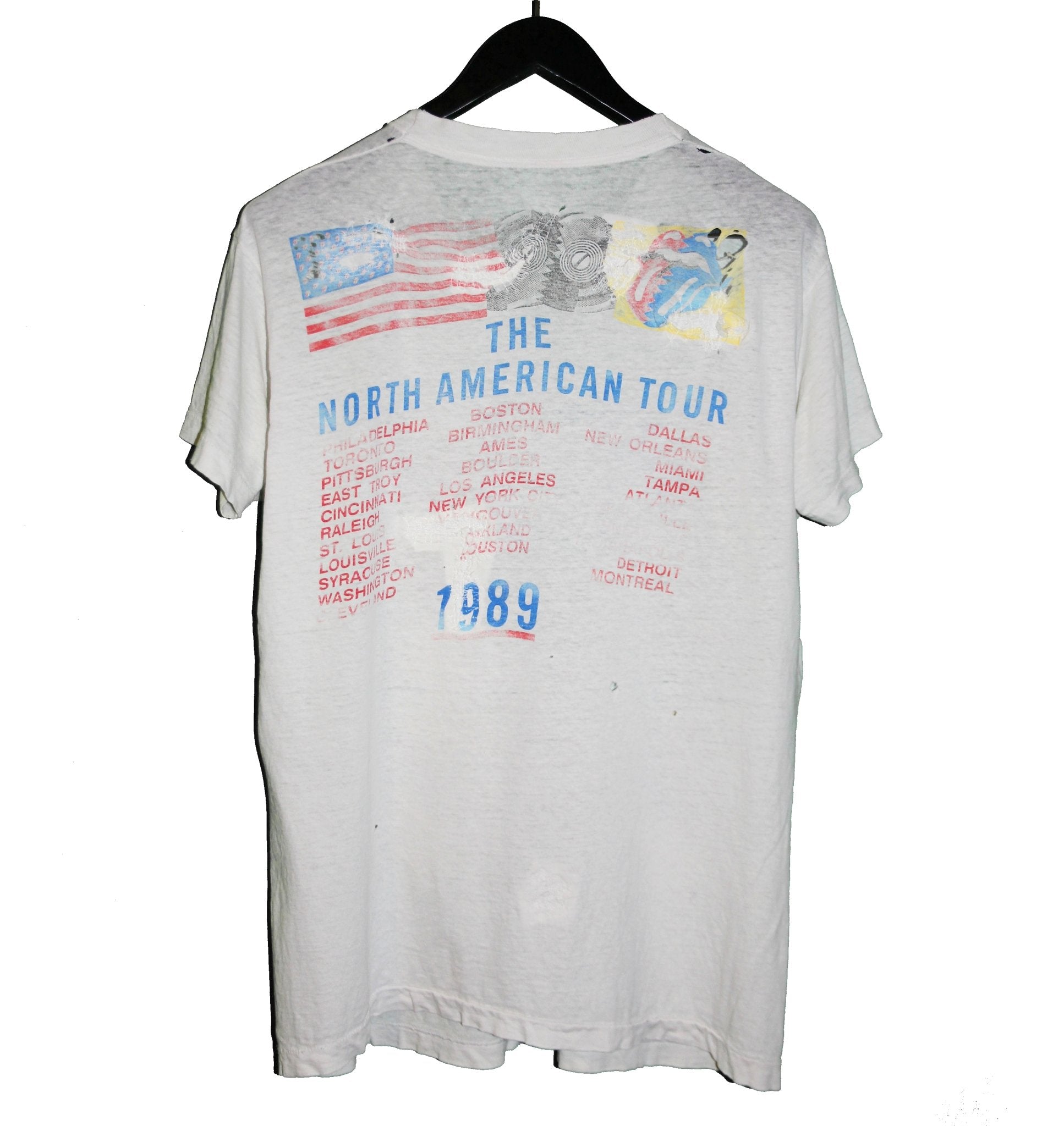 The Rolling Stones 1989 Steel Wheels Tour Shirt - Faded AU