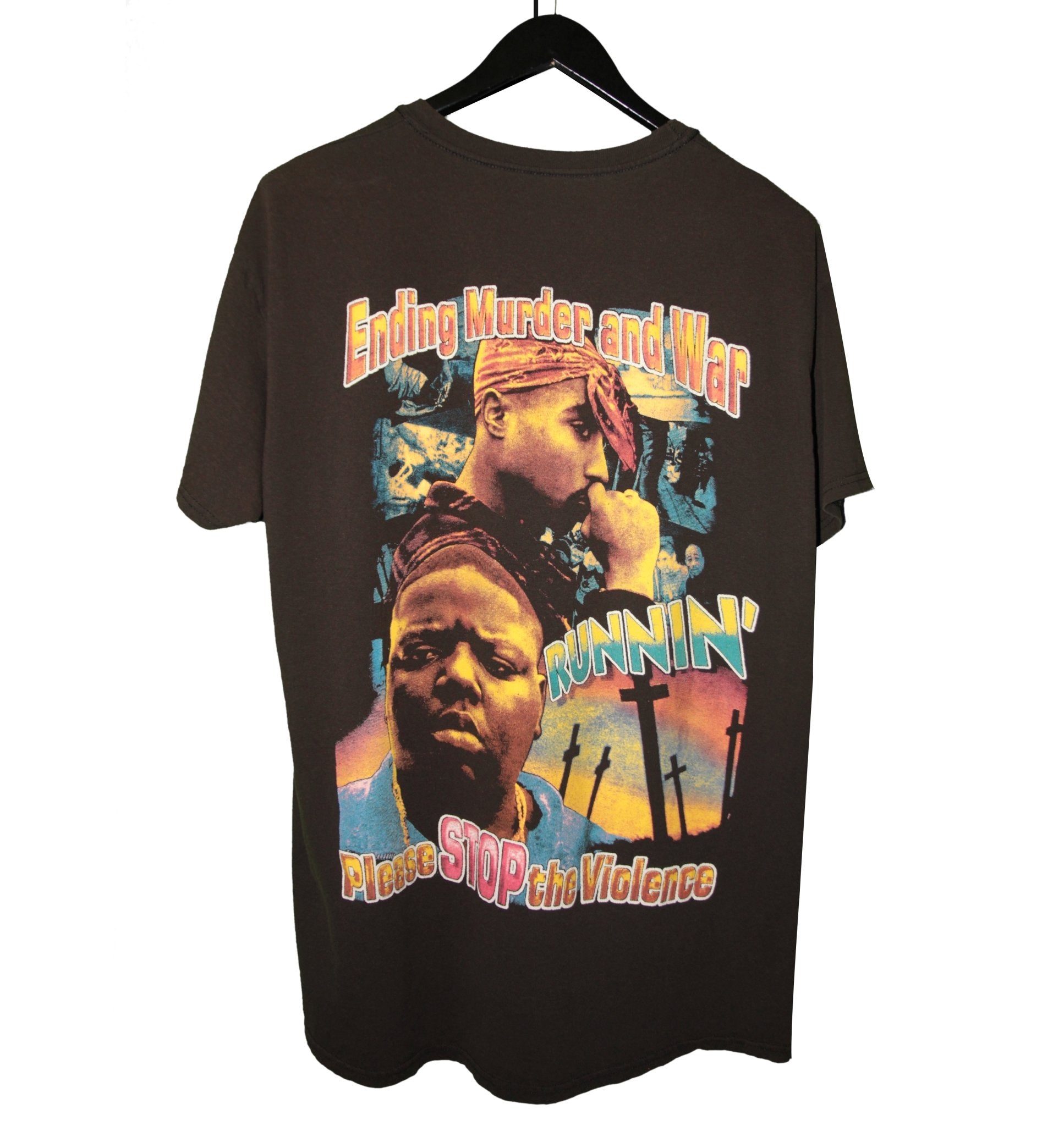 Tupac & Biggie 00s Stop the Violence Rap Shirt - Faded AU