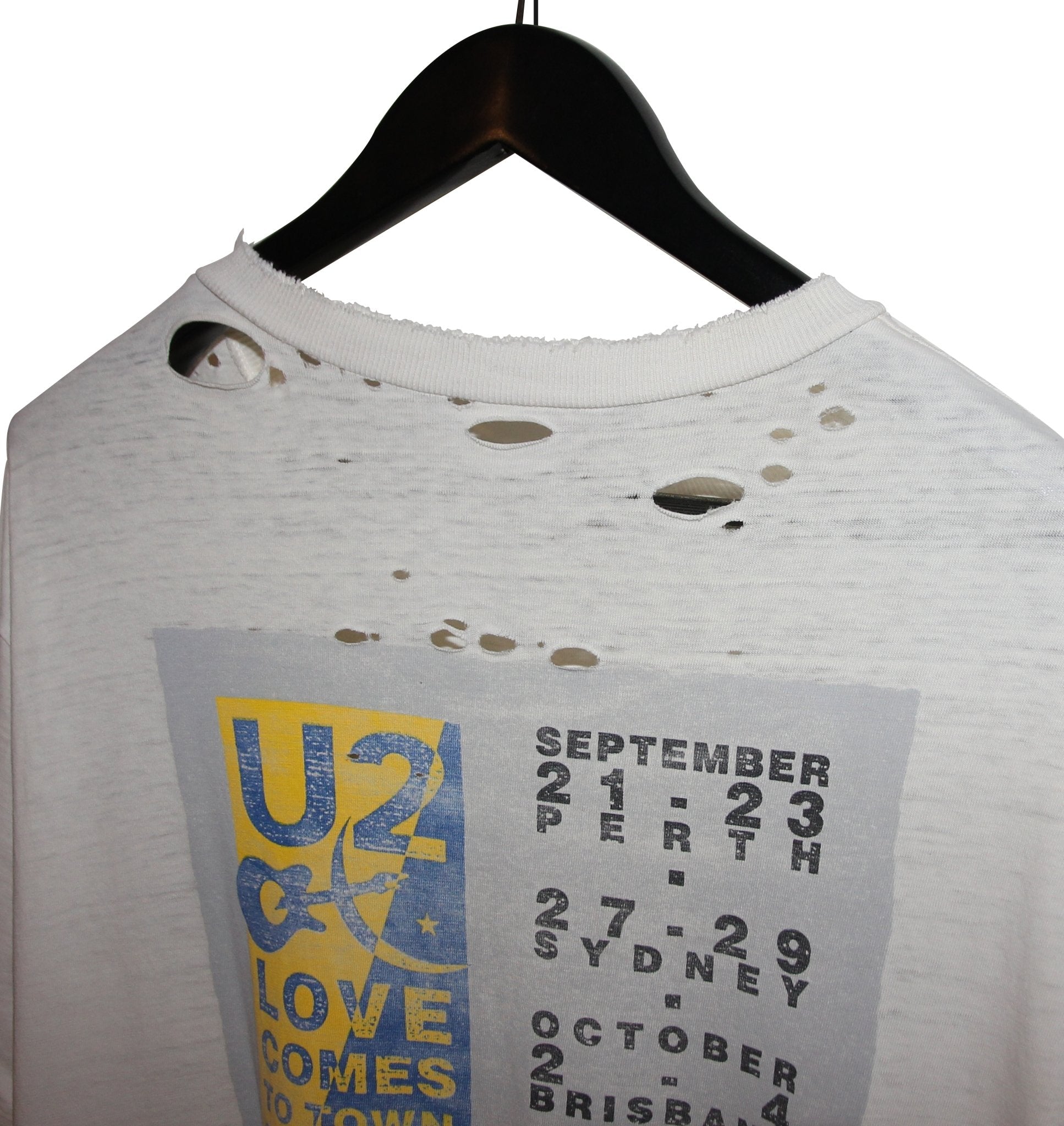U2 1989 When Love Comes To Town Tour Shirt - Faded AU