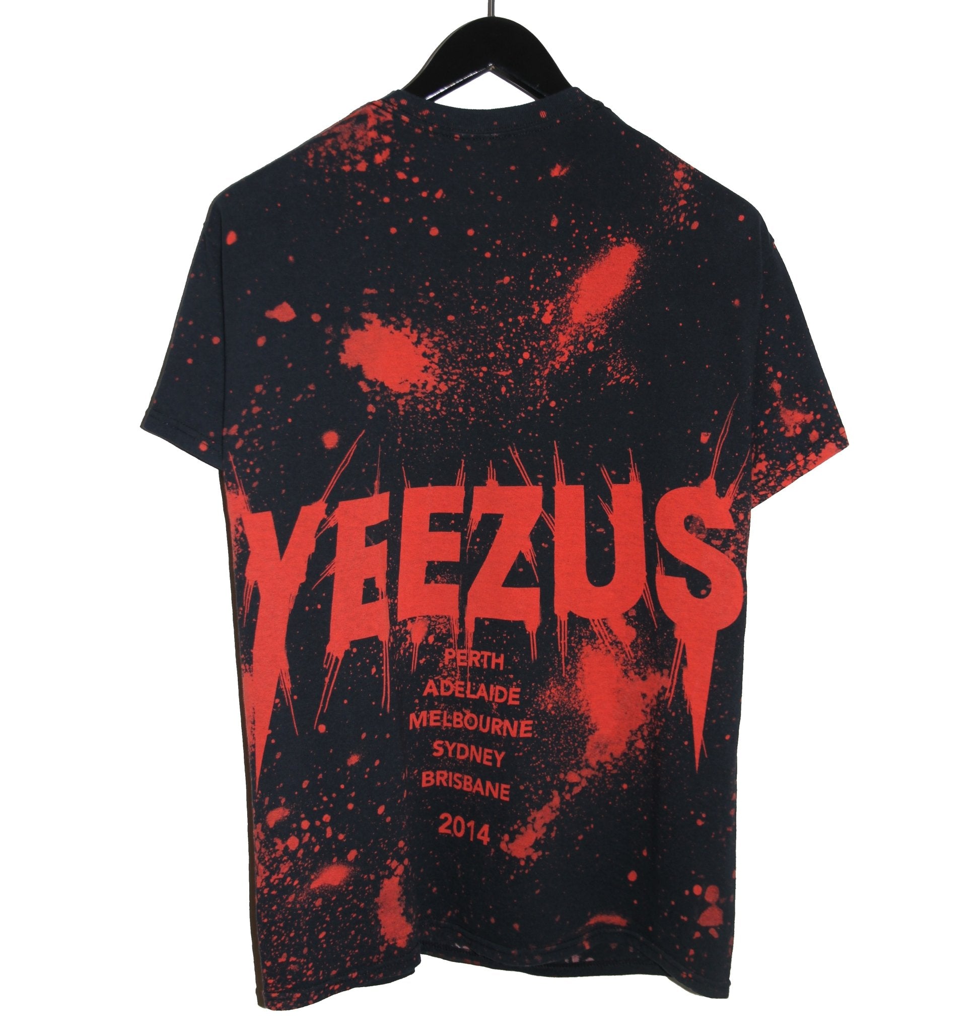 Yeezus 2014 Reaper Splatter All Over Print Australian Tour Shirt - Faded AU